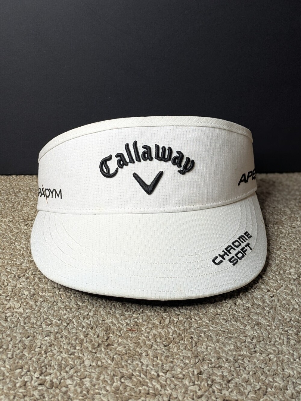 Callaway Tour Authentic High Crown Visor Hat Mens White Adjustable Lot Of 2